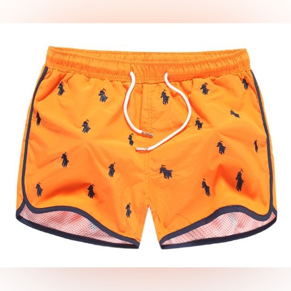 Polo Ralph Lauren Horse Allover Swimshorts Orange - Picture 1 of 6